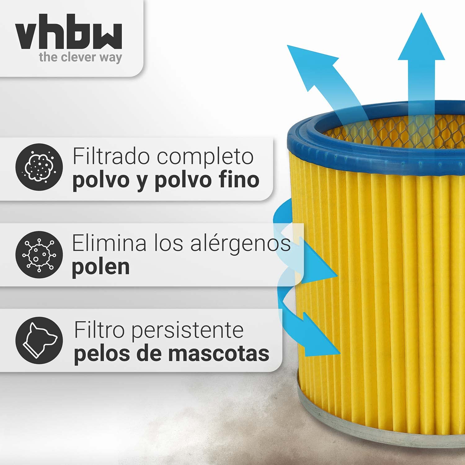 vhbw 3x Filtro plisado compatible con Shop-Vac Super 760