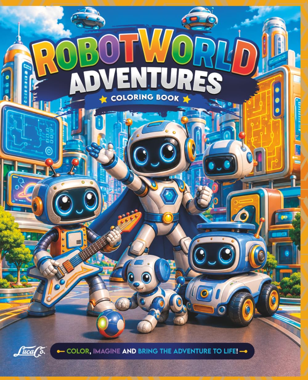 Robot World Adventures Coloring Book: Fun Robots and Exciting Futuristic Adventures for Boys and Girls