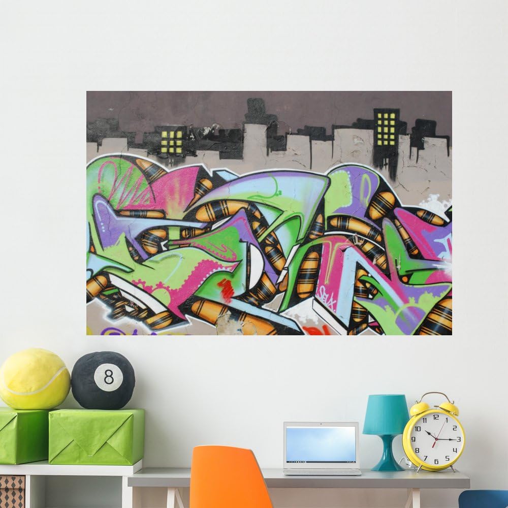Wallmonkeys WM43401 Graffiti City Peel and Stick Wall Decals, 60" W x 40" H-Jumbo