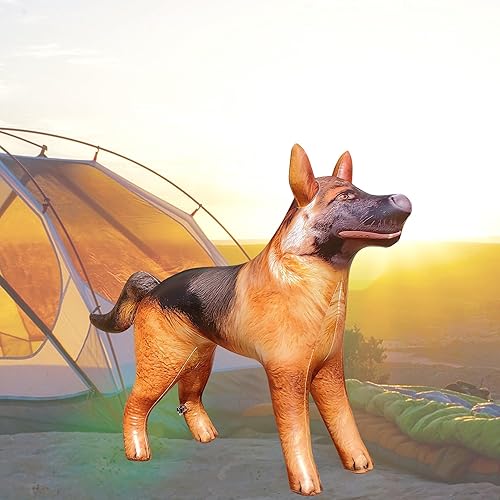 Miniatura 33 de Jet Creations Caballo inflable de 38 pulgadas de largo x 30 pulgadas de alto, juguete de animales inflables de color marrón dorado para niños a