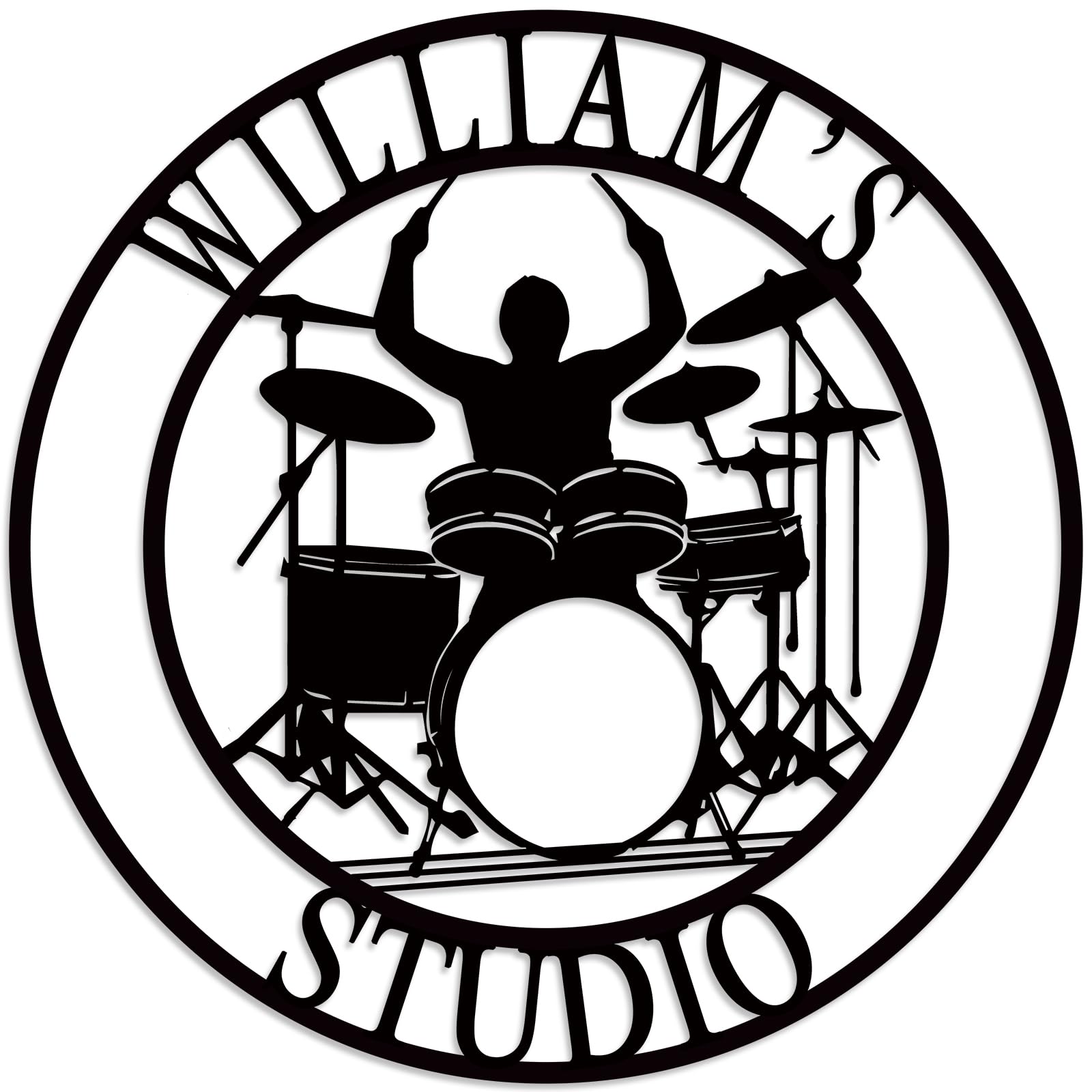 Jiolelores Personalized Drummer Metal Wall Decor Custom Drummer Metal Wall Art for Music Room Customized Name Sign for Music Studio Personalized Drummer Gift
