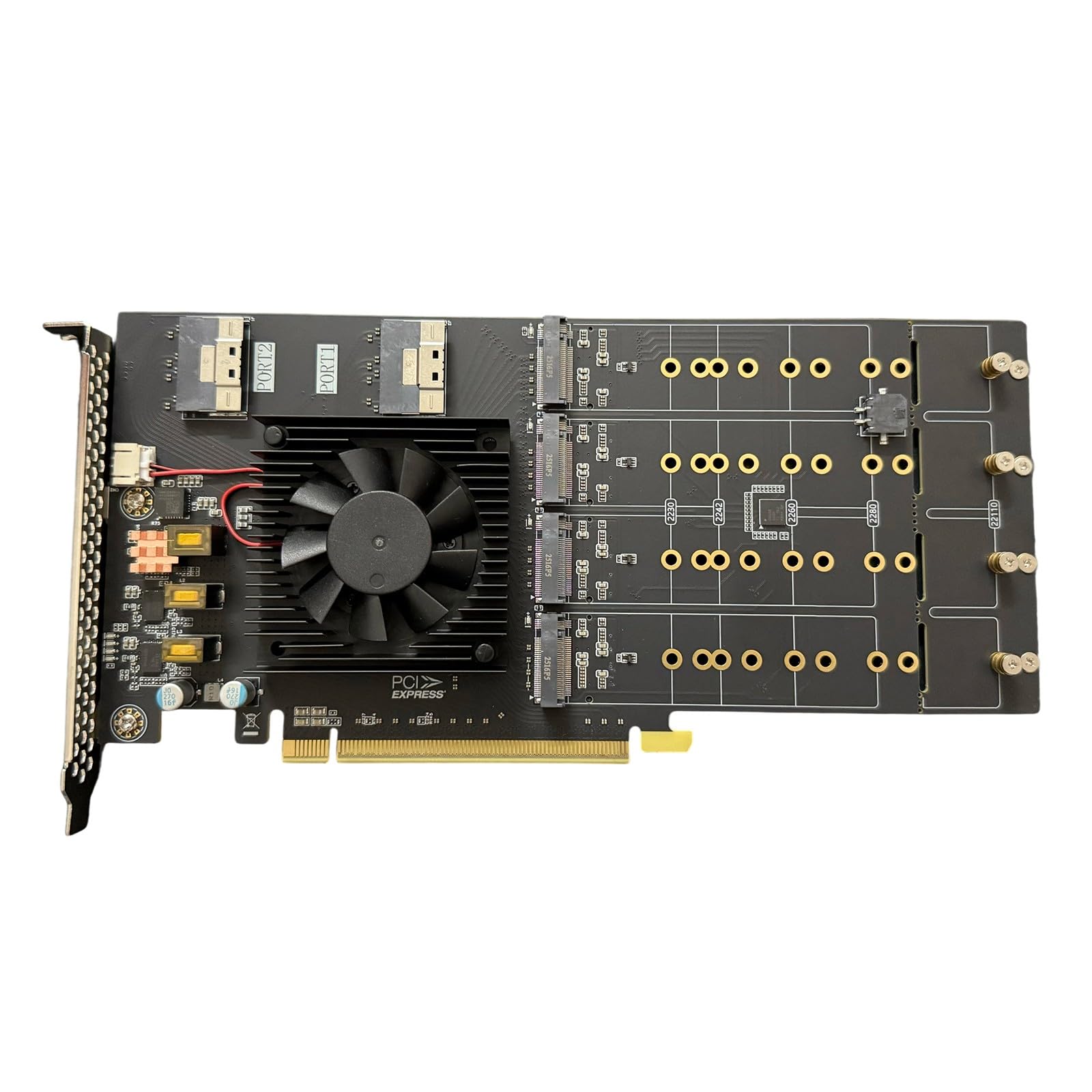 Tarjeta adaptadora PCIe4.0 de 12 bahías para discos duros U.2, instalación sin herramientas, sistemas de refrigeración sin ventilador, enchufes y adaptadores Play NVMe Hdds