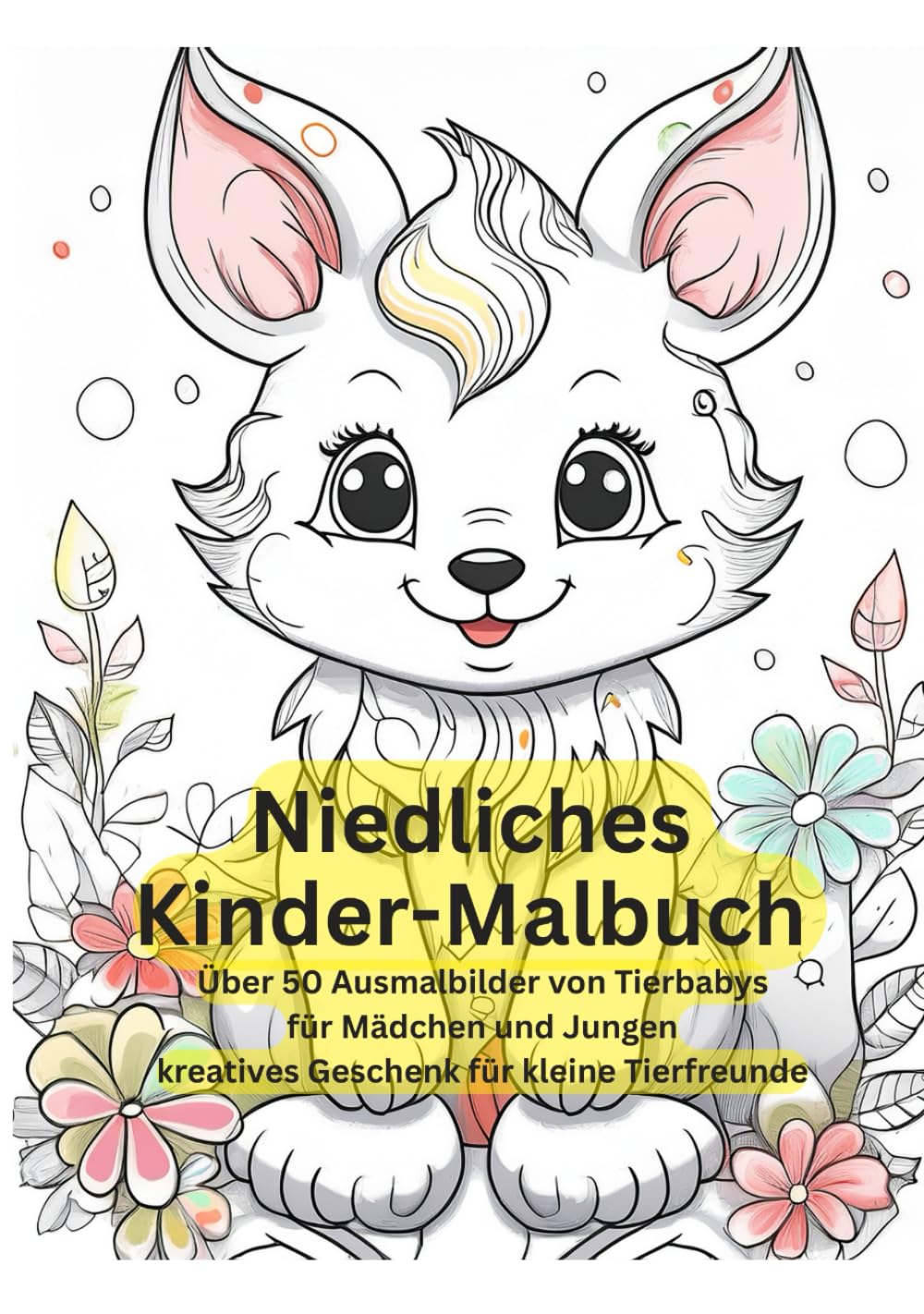 Niedliches Kinder-Malbuch: Über 50 Ausmalbilder von Tierbabys für Mädchen und Jungen kreatives Geschenk für kleine Tierfreunde