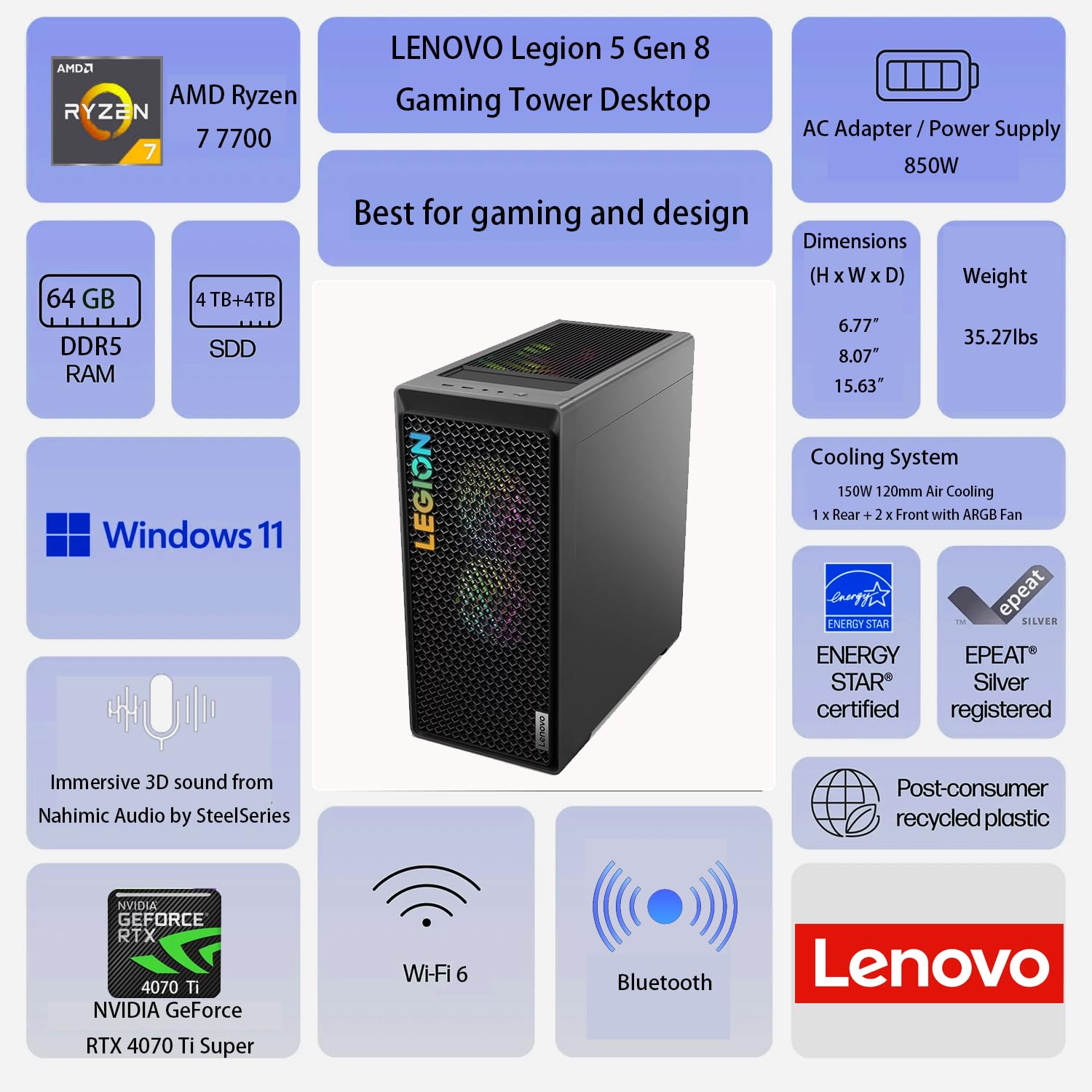 Amazon.com: Lenovo Legion Pro Ryzen 7 RTX 4070 Ti Super Extreme