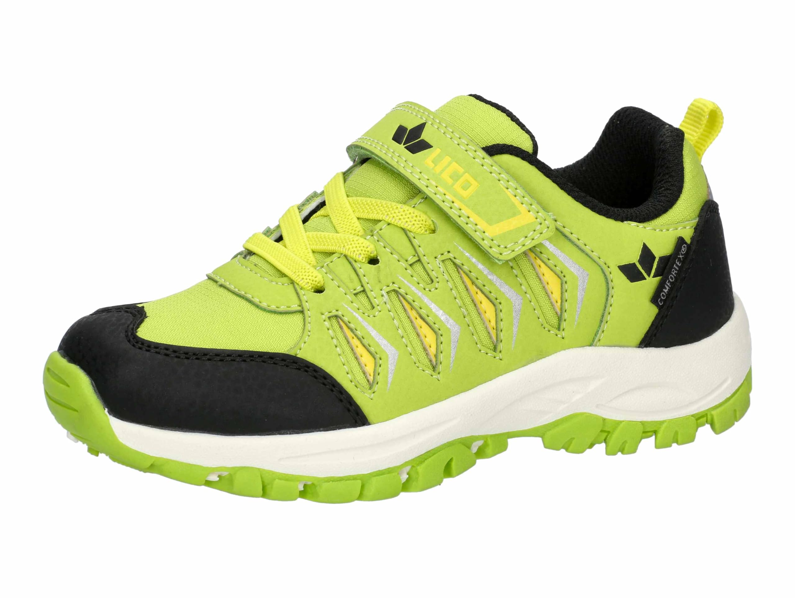 Lico Unisex Kid's Sines Vs Low Trekking Shoes, Green, Black, Lemon, 40 EU