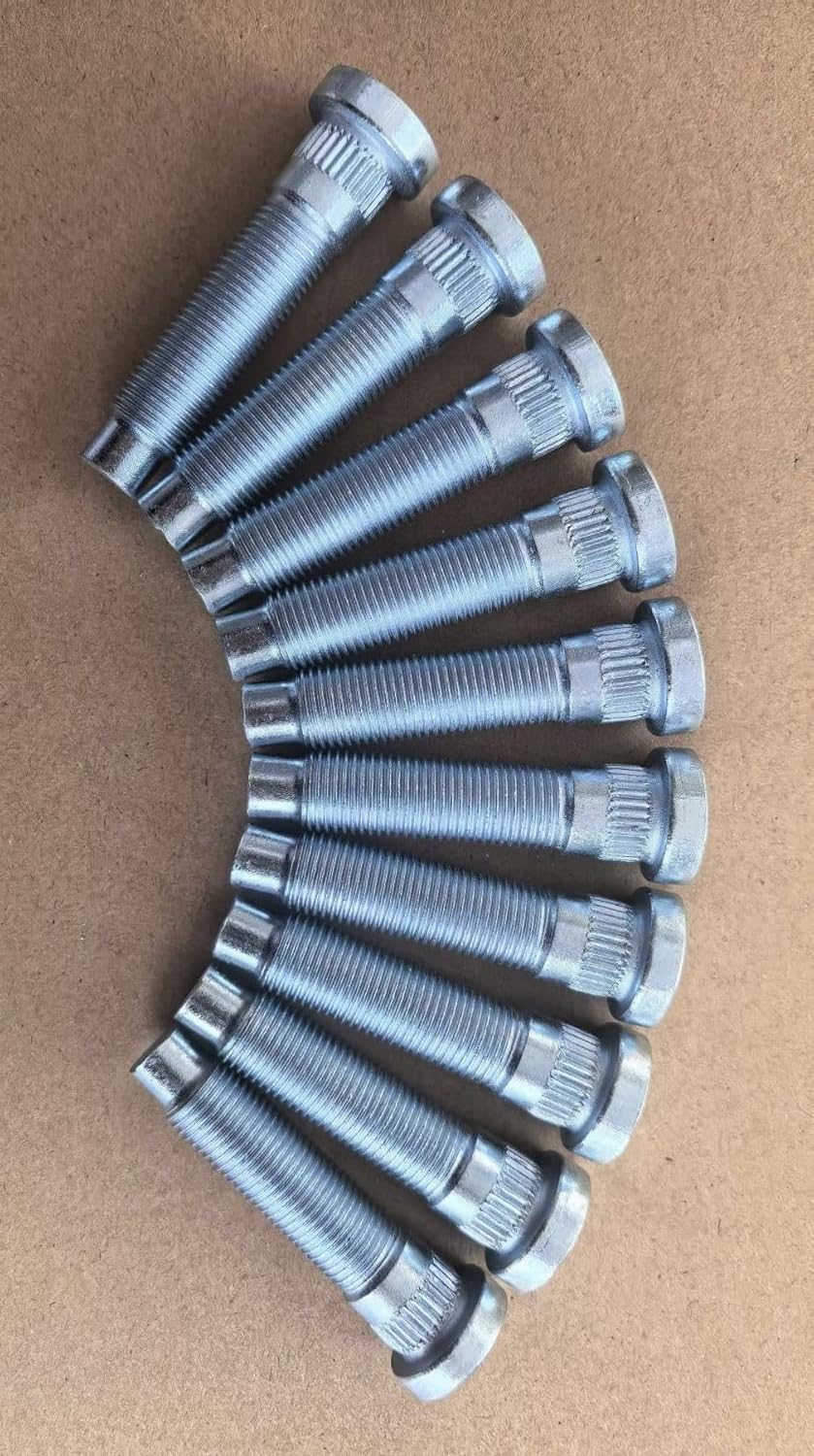 10 PCS 1/2"-20 Serrated Lug Studs 610-523 0.56 in. Knurl, 2.3 in. Length Replacement for 2005-2014 Ford Mustang Front Wheel Hub