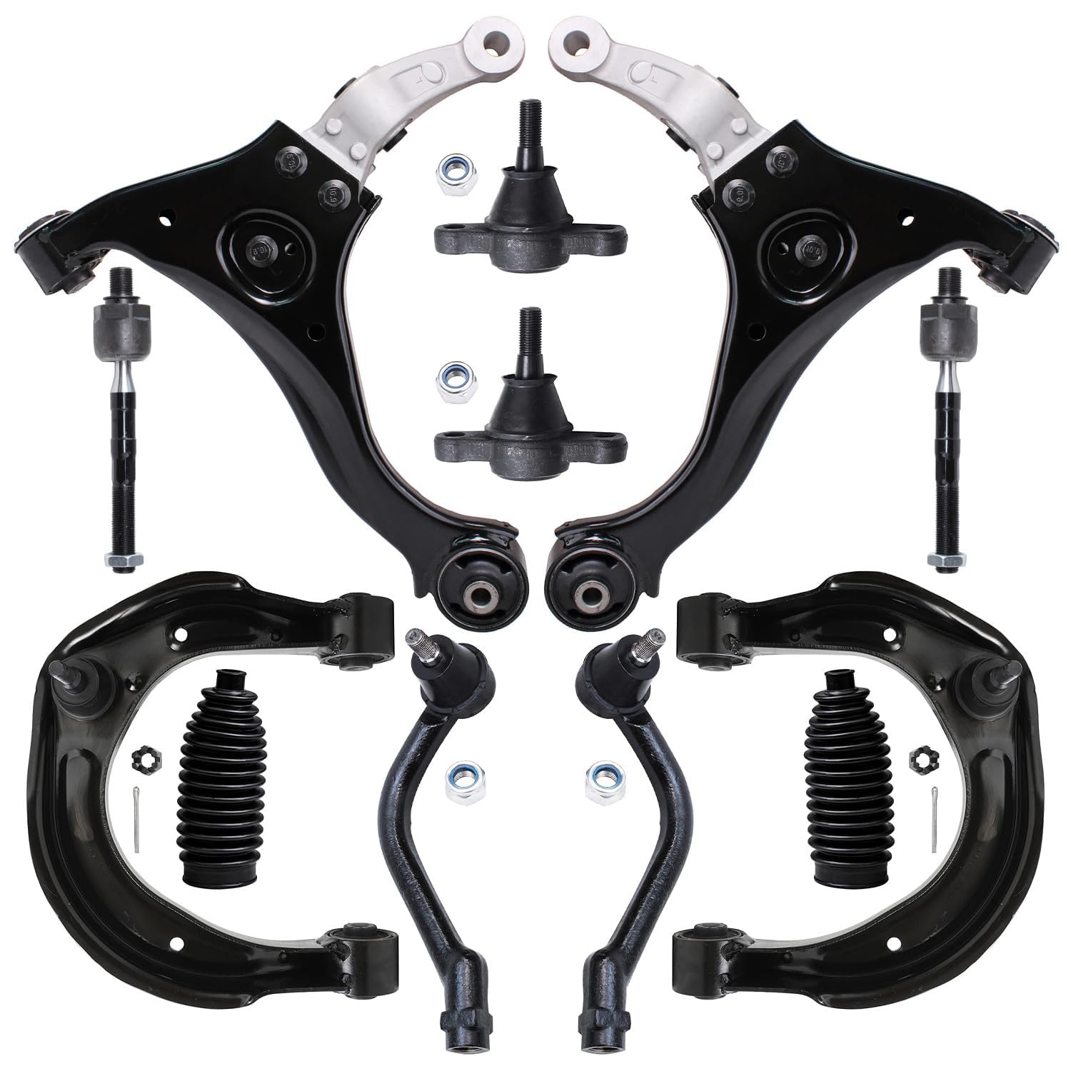 Detroit Axle - 12PC Front Upper and Lower Control Arms w/Ball Joints
