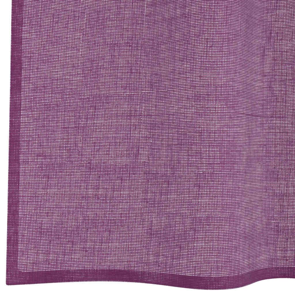 Voile Vorhänge mit Ösen 2 Stück Lila 140x140 cm, 100% Polyester, halbtransparenter Gardinenschal für Wohnzimmer Schlafzimmer Küche, Leichter Sichtschutz und Sonnenschutz