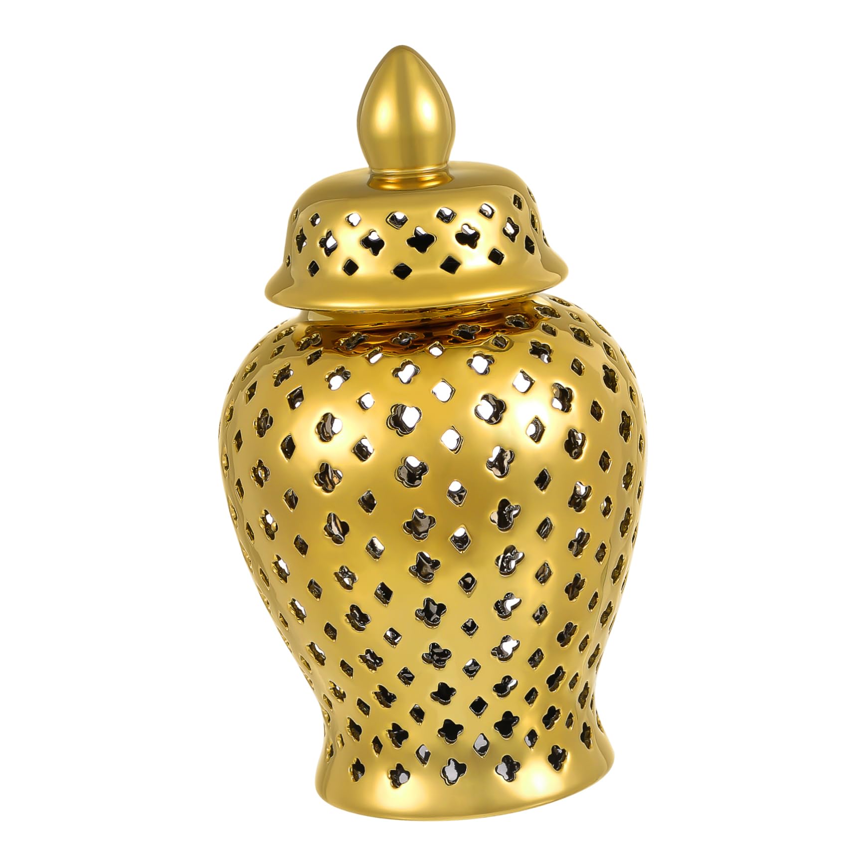 Vase en céramique dorée design unique porte-fleurs de mariage léger