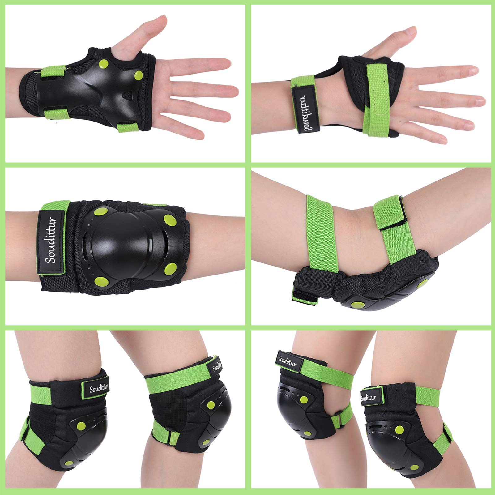 Protection Skateboard Enfant Kit Protection Enfant 6 Pièces - Genouillères, Coudières Et Protège-poignets Pour Sports Protection Enfant Velo