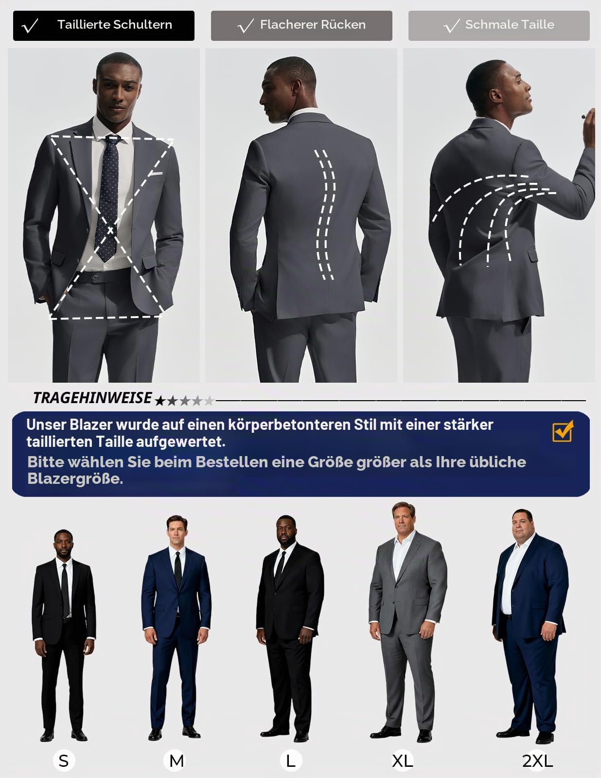 PJ PAUL JONES Herren Anzug 2 Teilig Slim Fit Modern Suits | Klassisch Einfarbig Herrenanzug | Anzug-Set für Business Smoking Party | Sakko Hose Hochzeitsanzug mit 2 Knöpfe