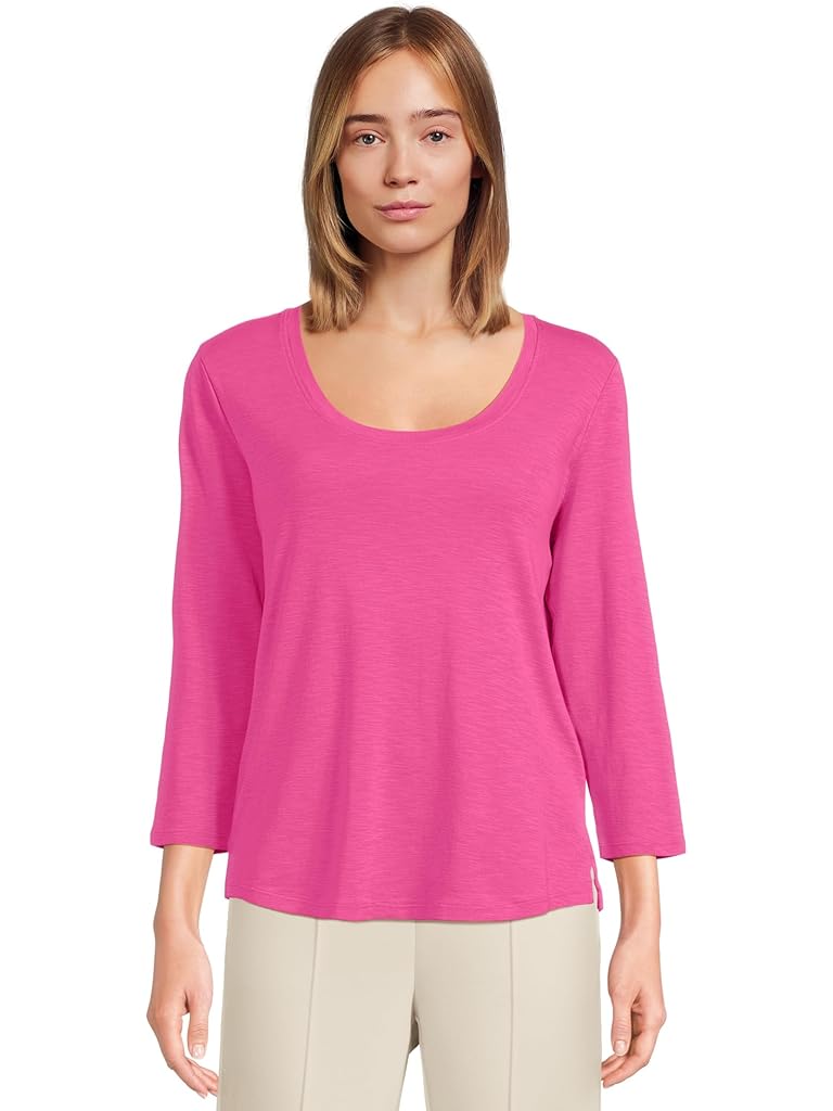Pink Tommy Bahama Ashby Isles Rib 3/4 Sleeve Scoop