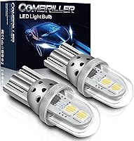 Vista 9 de Combriller 194 - Foco de luz LED blanco, 168 T10 W5W 2825, focos LED con cubierta protectora y diseño de disipador de calor tallado en hueco, focos