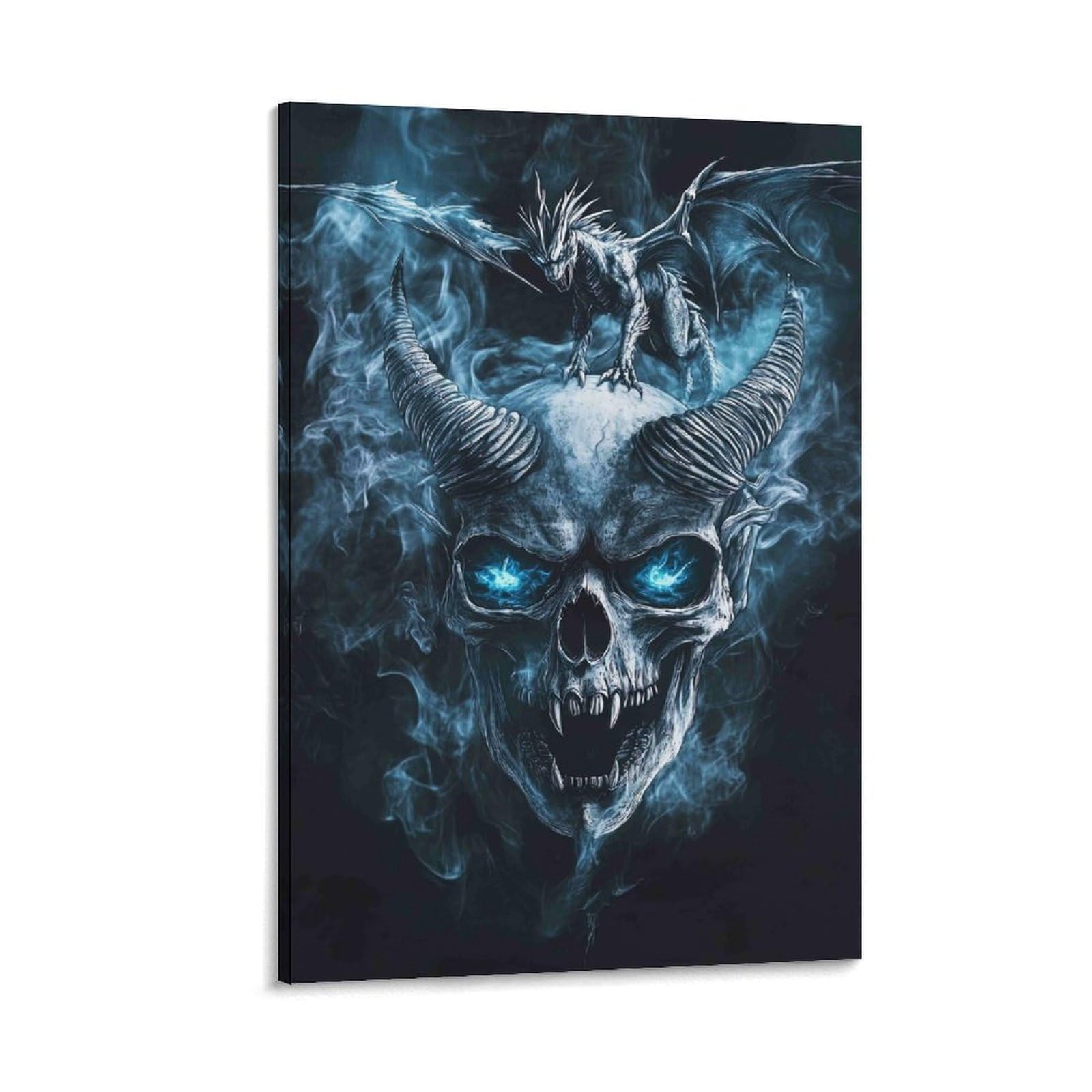 DHBANEIOK Demon Skull Dragon Poster Artwork Giclee Canvas Prints Modern Canvas Wall Art Picture Wall Hanging for Living Room Bedroom Home Decorations 20x30inch(50x75cm)