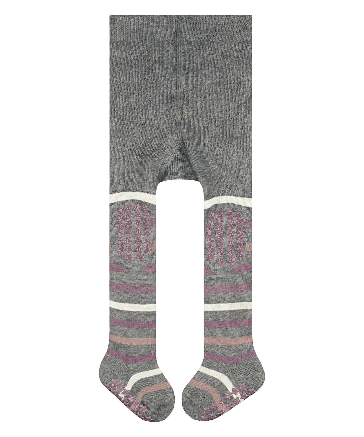 FALKE Unisex Baby Multi Stripe B TI Cotton Grips On Sole 1 Pair Tights, Grey (Light Grey 3407), 1-6 months