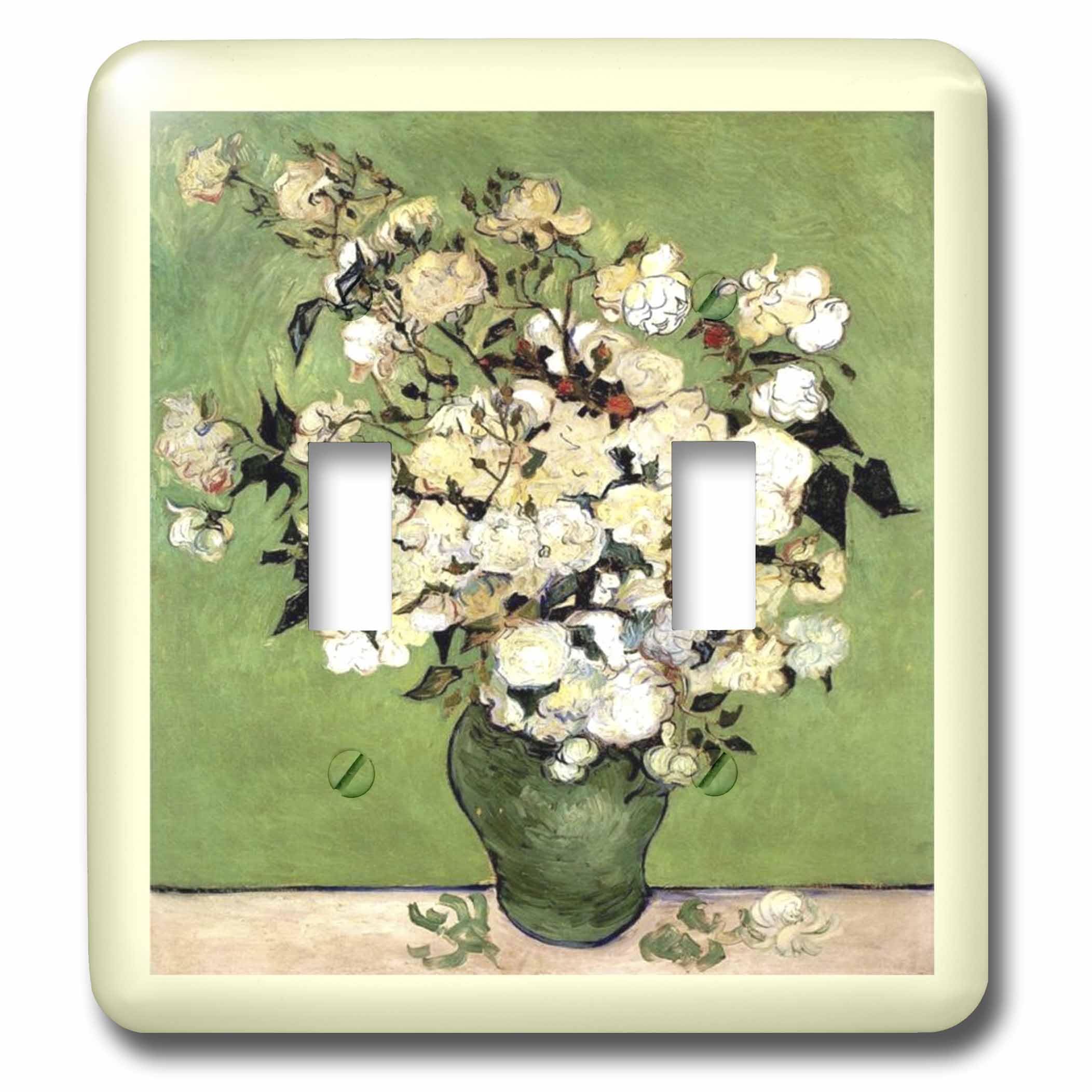 Cadre Van Goghs Vase de roses double interrupteur à bascule haut de gamme