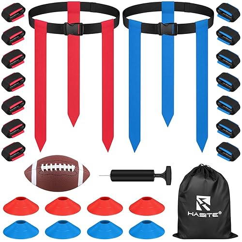 Flag Football Set, 14 Player Adjustable Flag Football Belts, 42