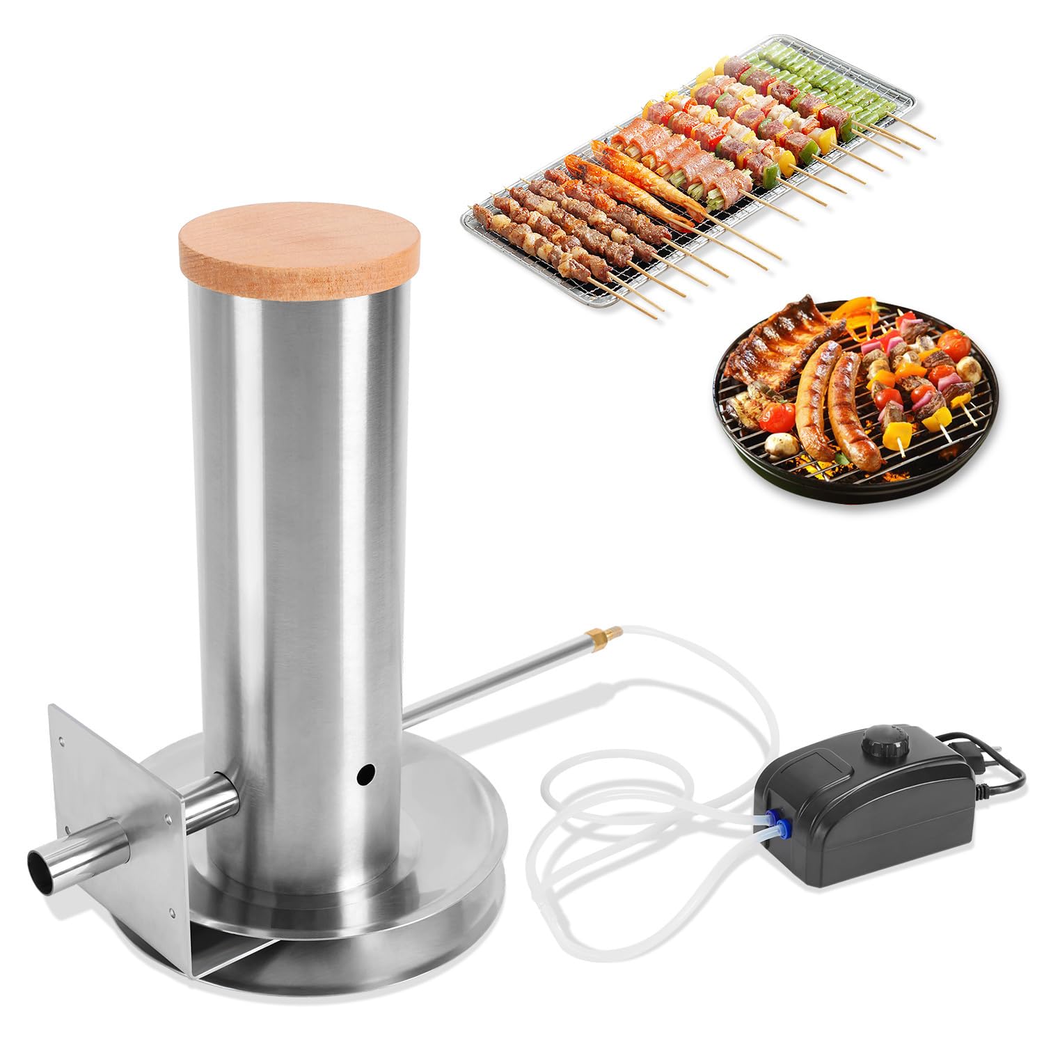 Generador de humo frío eléctrico de acero inoxidable para ahumadero con bomba, intensidad de humo regulable, generador de humo para barbacoa para ahumar en frío pescado y carne