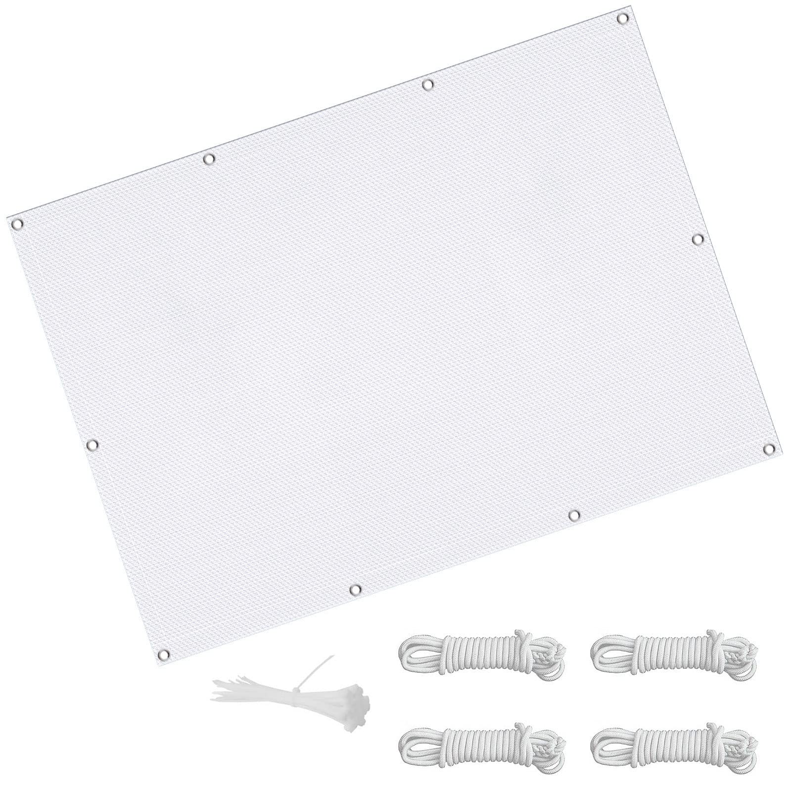 Voile d'ombrage respirant 3x9m blanc protection anti-UV 95% pour extérieur