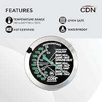 Vista 4 de CDN IRM200-Glow Proaccurate Carne/Aves de corral termómetro a prueba de horno-NSF Certificado, Large Dial-GLOW Meat/Poultry, A, Not Applicable