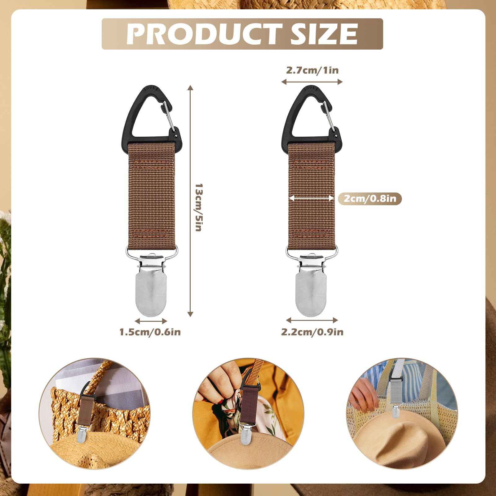 6 Stück Hut Clip Set - Huthalter Für Unterwegs