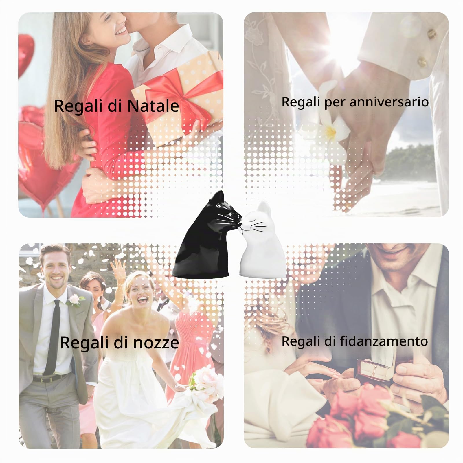 Bacio gatto Set di tazze da caffè, Set di tazze in ceramica da tè divertente e unico per la sposa e lo sposo, regalo corrispondente Per il compleanno, anniversario, matrimonio, fidanzata Moglie