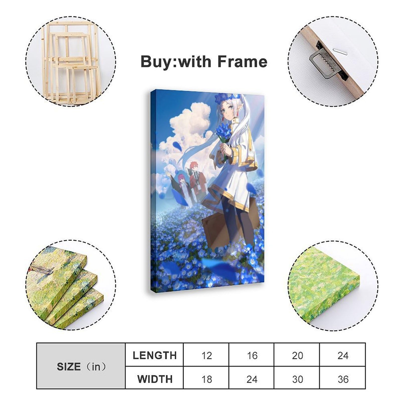 Frieren Beyond Journey's End Leinwand Poster 40x60cm - Bunte Anime Wanddekoration