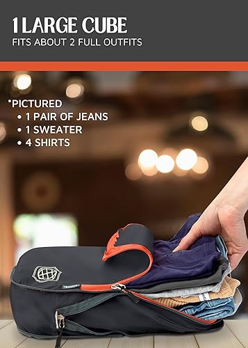 Miniatura 7 de Compression Packing Cubes Set for Travel - Lightweight, Durable Clothes Organizer for Carry-On Luggage and Suitcases by TRIPPED Travel Gear