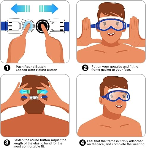 Miniatura 8 de Braylin Gafas de natación para adultos, paquete de 2 gafas de natación de visión amplia para hombres, mujeres, jóvenes, adolescentes, antivaho y más