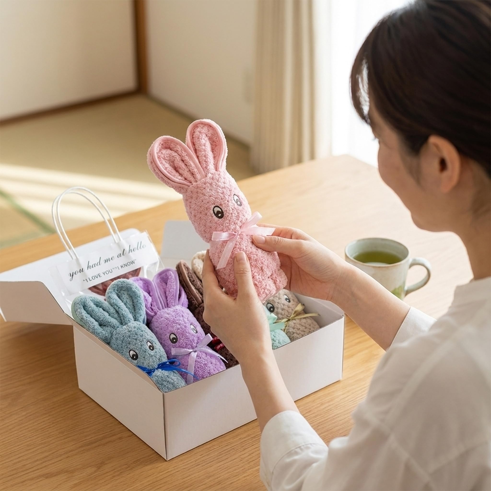 Amazon｜プチギフト 退職 プレゼント うさぎタオル 可愛い タオル