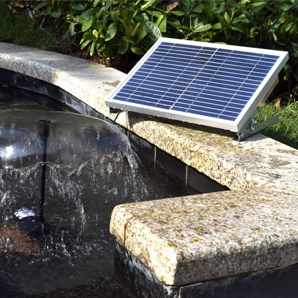 Fontana solare da 10 W, per esterni, upgrade fai da te, pompa per laghetto a energia solare, con 6 stili di fontana, pompa ad acqua solare per fontane, giardino, stagno, 1000 l/h