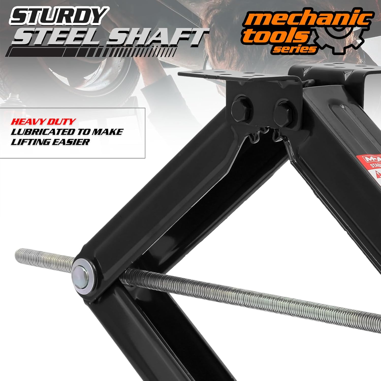 M-AUTO Camper Jacks Set of 4 with Handle, Steel Construction Camper Jack Load Up to 5000 Lbs Capacity, 23.5 Inches Maximum Height Extension Stabilizer Jacks for Travel Trailer, Black