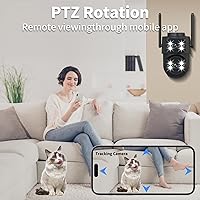 Vista 7 de 2K Dual-Lens WiFi Home Security Camera, Indoor/Outdoor Use, 360° Motion Tracking, Color Night Vision, IP65 Weatherproof, Two-Way Talk, Smart Camera