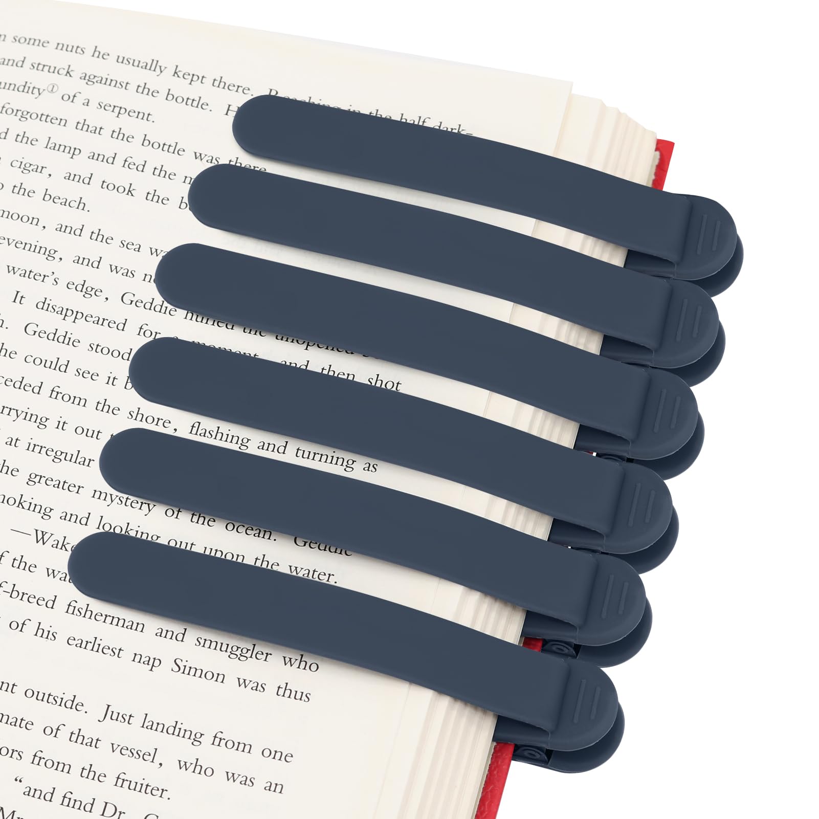 SMUK 6pcs Automatic Bookmarks for Reading Lovers, Unique Silicone Book Mark for Women & Men, Creative Book Clip Page Markers Reading Accessories Gifts â image 1