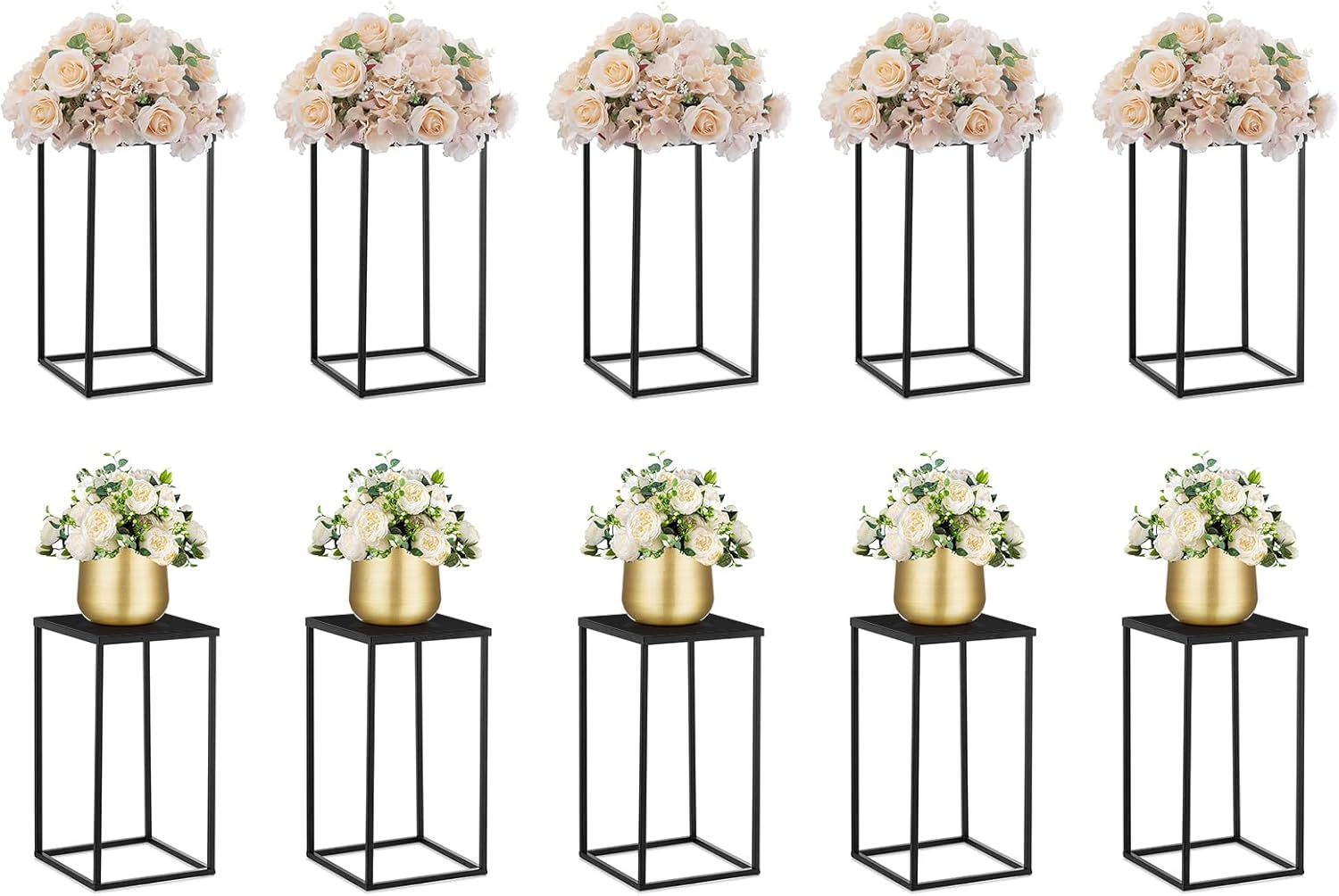 Amazon.com: Nuptio Black Vase for Wedding Centerpieces - 10 Pcs 15.7