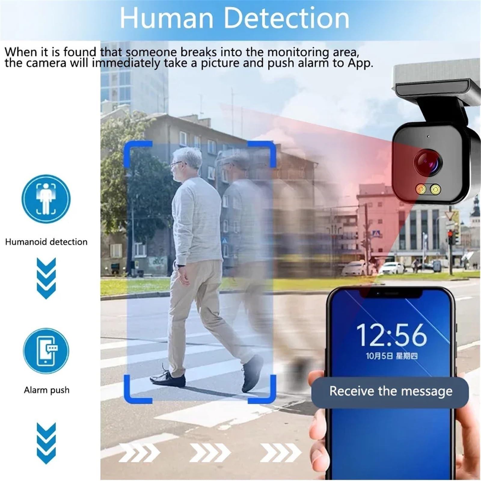 Domowa czarna mini kamera Noktowizor Dwukierunkowy dźwięk Magnetyczny alarm WiFi Wbudowana syrena do przechowywania w chmurze domowej(WIFI Camera 64G Card)