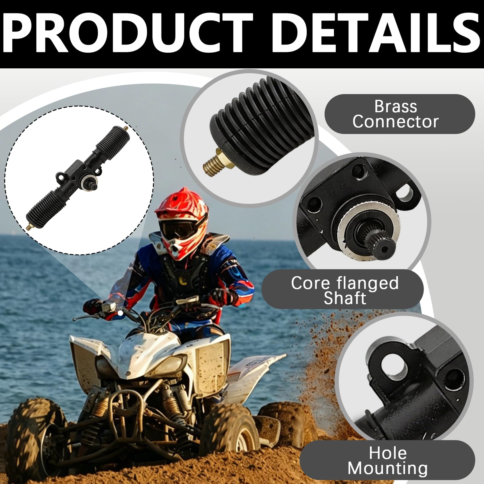 Set di Cremagliera e Pignone Sterzo 30T, 325 mm Cremagliera del Servosterzo Attrezzature per Go Kart, Lega di Alta Servosterzo e Unità Pignone Gruppo Scatola dello Sterzo per ATV UTV a Fai da Te