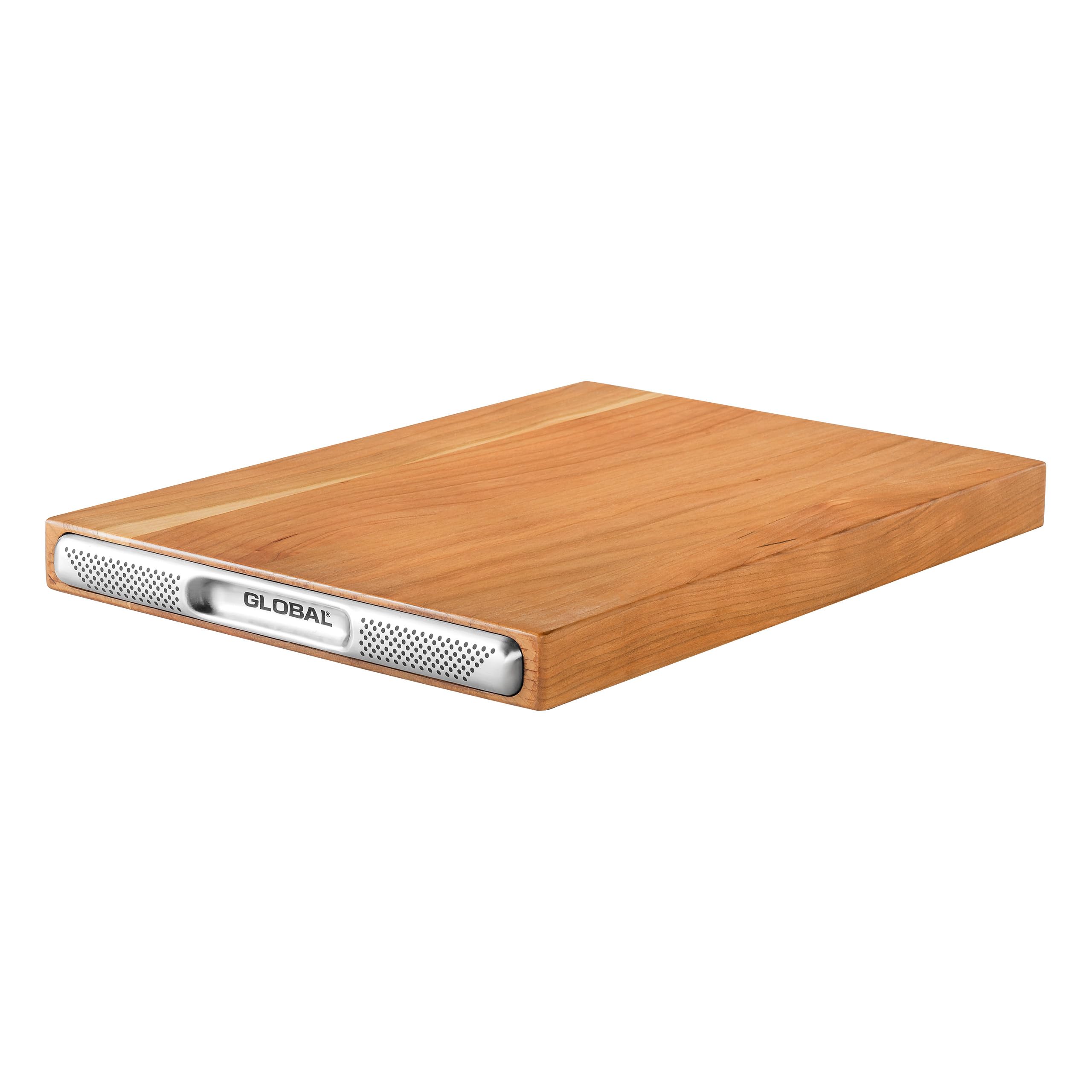 Global Cherry Wood Cutting Board 35X25cm, Premium Small Japanese Inspired Chopping Board, Knife Friendly, Durable, Natural Finish