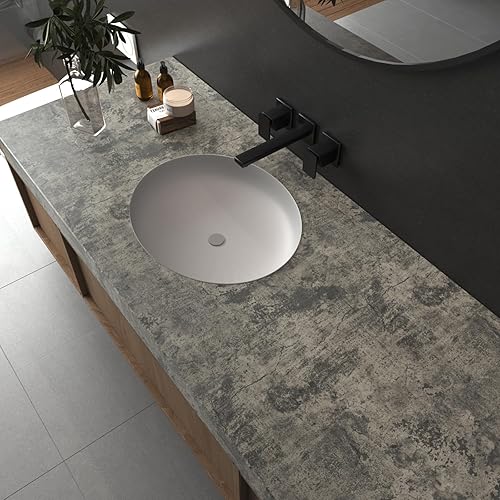 Miniatura 4 de VaryPaper Papel tapiz de hormigón desgastado grueso de 15.7 x 78.7 pulgadas, papel de contacto de cemento texturizado, impermeable, autoadhesivo,