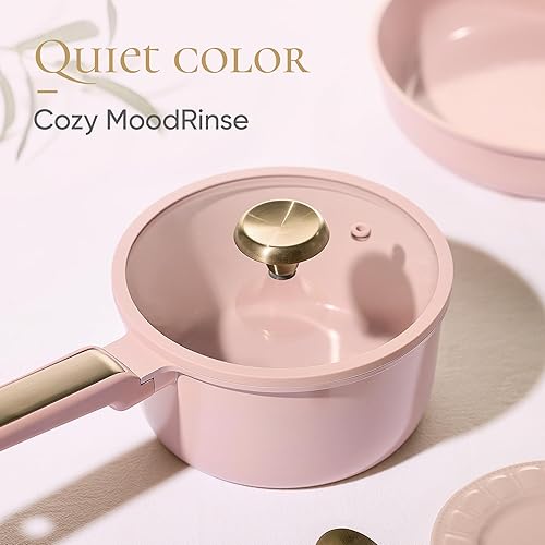 Miniatura 6 de CAROTE Juego de utensilios de cocina de cerámica antiadherente, 14 ollas y sartenes antiadherentes, no tóxico y sin PFAS, apto para lavavajillas,