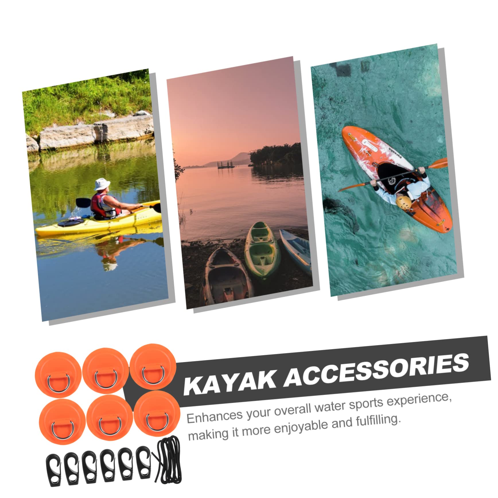 BESTonZON D-Ring Patch Satz aus PVC und Edelstahl 1 Bausatz für Kajak und Schlauchboot Leicht Robust für Deckrigging und Bootszubehör | Edelstahl und Nylon, Zuverlässige Verbindung, Leichtes Zubehör für Deck und Boot