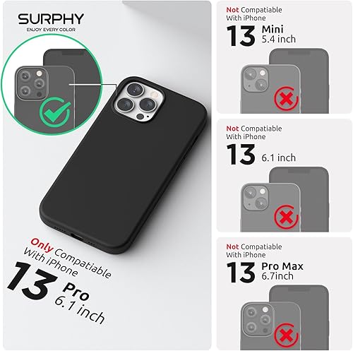 Miniatura 2 de SURPHY Funda magnética diseñada para iPhone 13 Pro compatible con MagSafe (6.1 pulgadas versión 2021), funda de silicona líquida con forro de