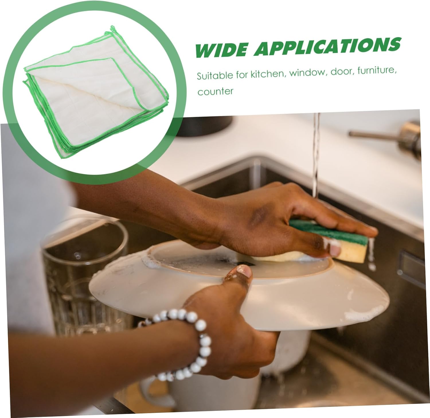 Thickened Kitchen Dishcloths 10pcs Fiber Dishwashing Cloths Multi-Purpose Duster Cloths Random Color