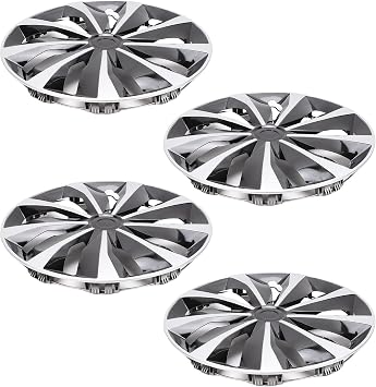 4PCS 15 Inch Wheel Hubcaps Universal Wheel Rim Cover Replacement R15 for Car, Truck, SUV, Van - Silver & Black Silver Black