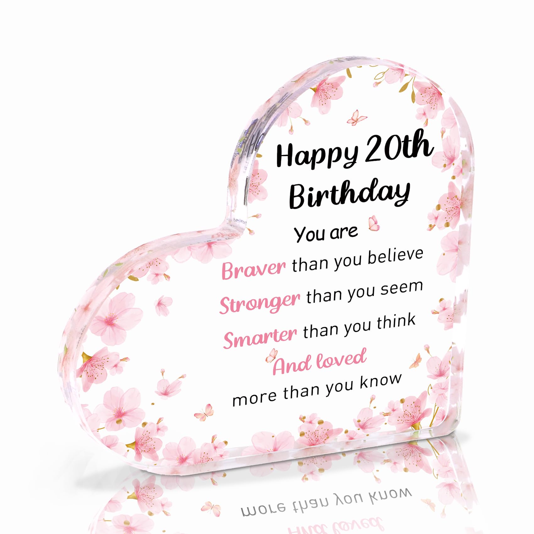 Bicfuiot 20th Birthday Gifts for Girls 20th Birthday Presents for Daughter,Granddaughter,Sister,Friend,Bestie,Girlfriend Adult Female Acrylic Office Decor Desk Table Decor Christmas