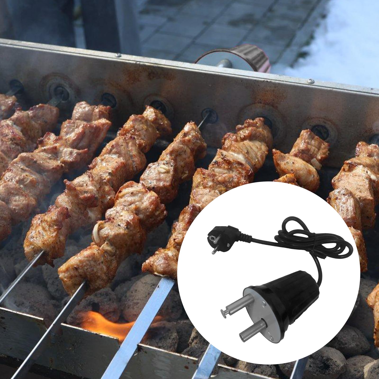 Motore elettrico per barbecue, motore in ABS, DC 220 V-240 V, per esterni, accessorio per barbecue, rotatore, per barbecue in cipriota FD801B