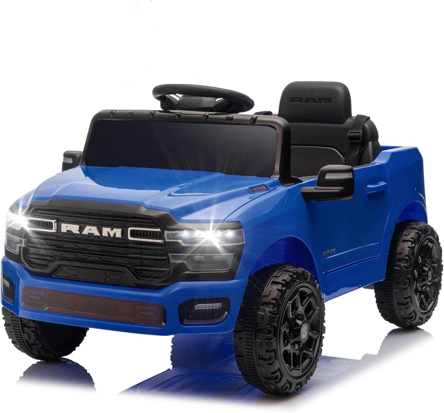 24V 160W Licensed RAM 2500 Ride on Toy for Big Kids, 2 Seater Ride On Car with Remote Controll, Ride on Truck w/4-Wheel Suspension, Truck Bed Storage, Dual-Speed Modes, Soft Start & Stop (Black)