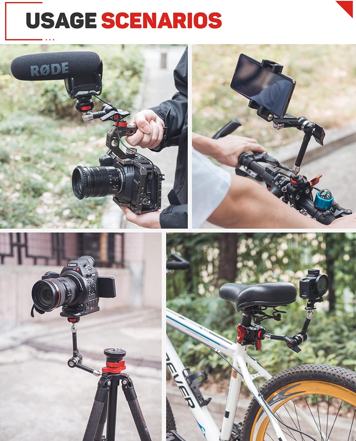 IFOOTAGE 5.5 Inches Magic Arm, Variable Friction Magic Arm Compatible with DSLR Camera Rig/LCD/DV Monitor/LED Lights/Flash Light/Microphone - LT2-3.5