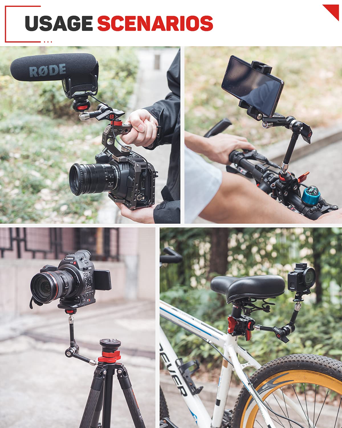 IFOOTAGE 5.5 Inches Variable Friction Magic Arm Compatible with DSLR Camera Rig/LCD/DV Monitor/LED Lights/Flash Light/Microphone - LT2-3.5¡­