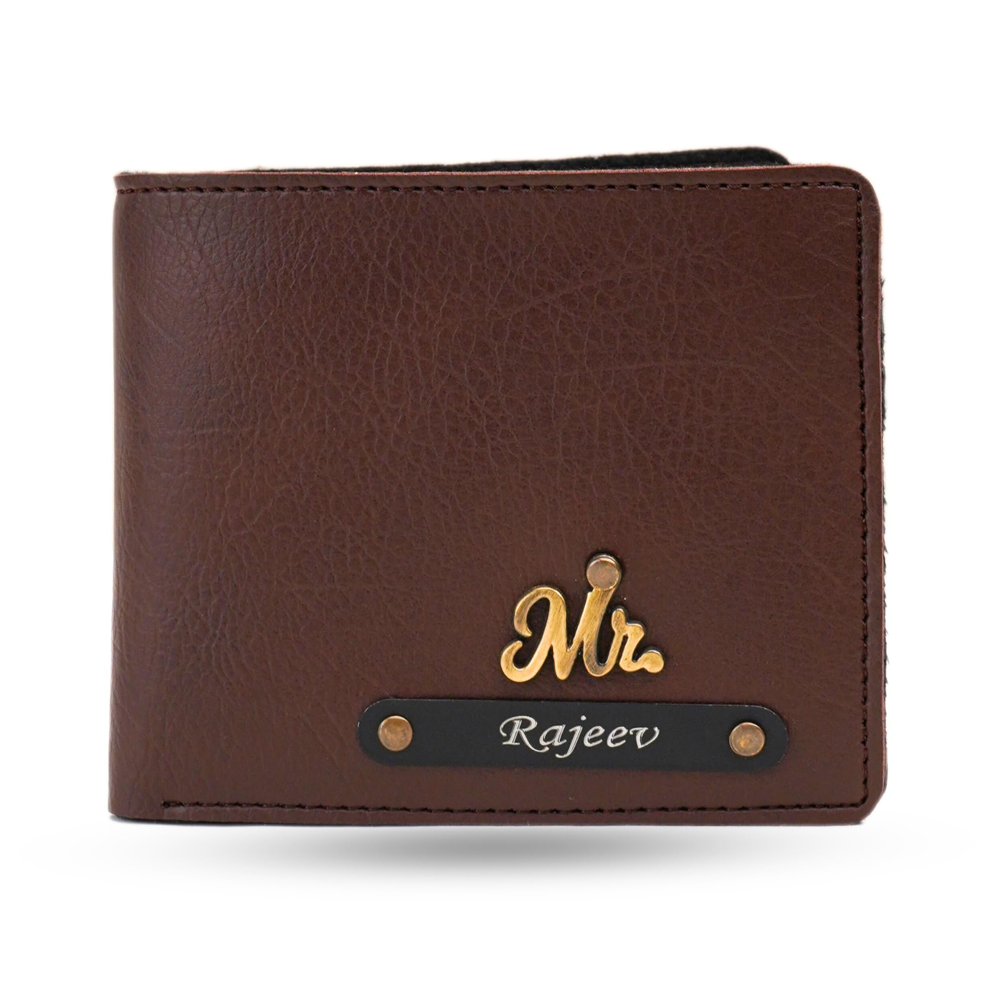 walletkart Personalized Leather Wallet for Men, Custom Name Engraving (Dark Brown)-picture-21